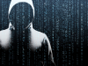 Anonymous computer hacker over abstract digital background. Obscured dark face in mask and hood. Data thief, internet attack, darknet fraud, dangerous viruses and cyber security.